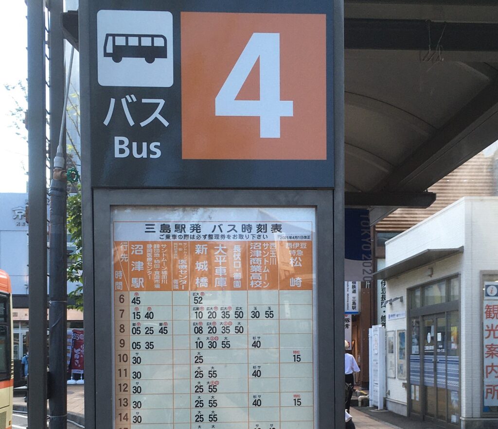 三島駅南口4番バス乗場